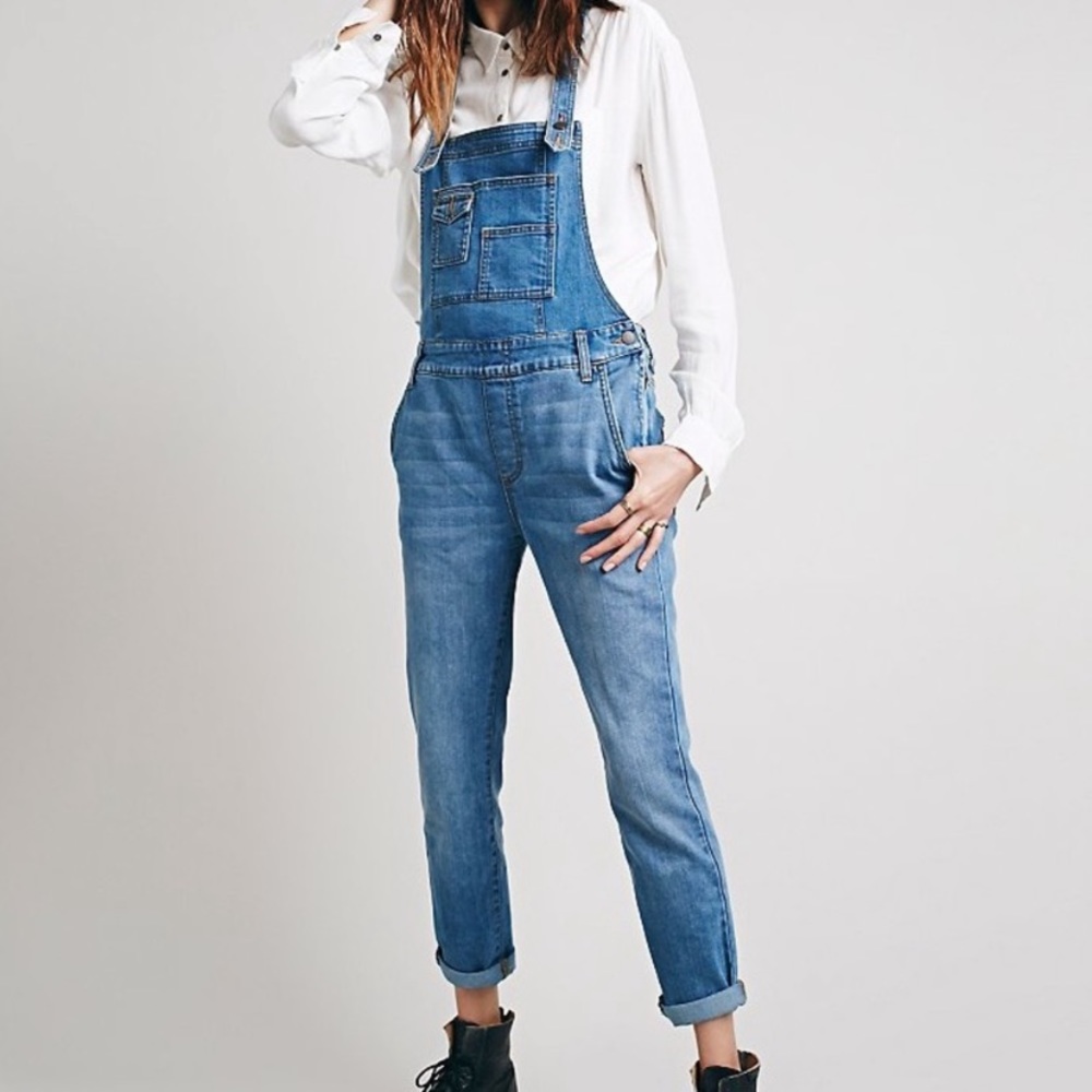 Free people denim overalls